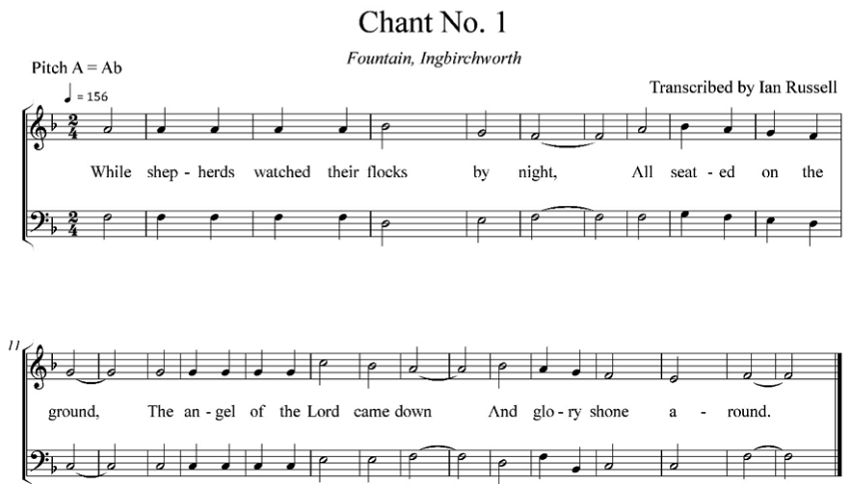 ‘Chant no. 1’ as sung at the Fountain Inn, Ingbirchworth, 14 December 1986.